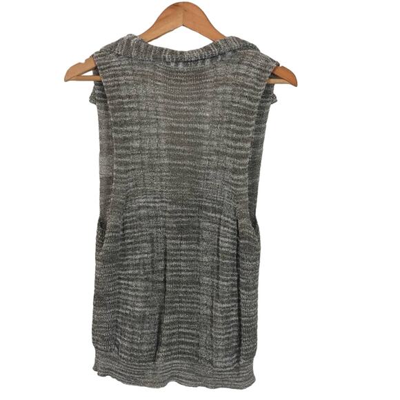 Free People Dots & Dashes Women's Sleeveless Knit Collared Deep V-Neck Top M - Picture 4 of 8